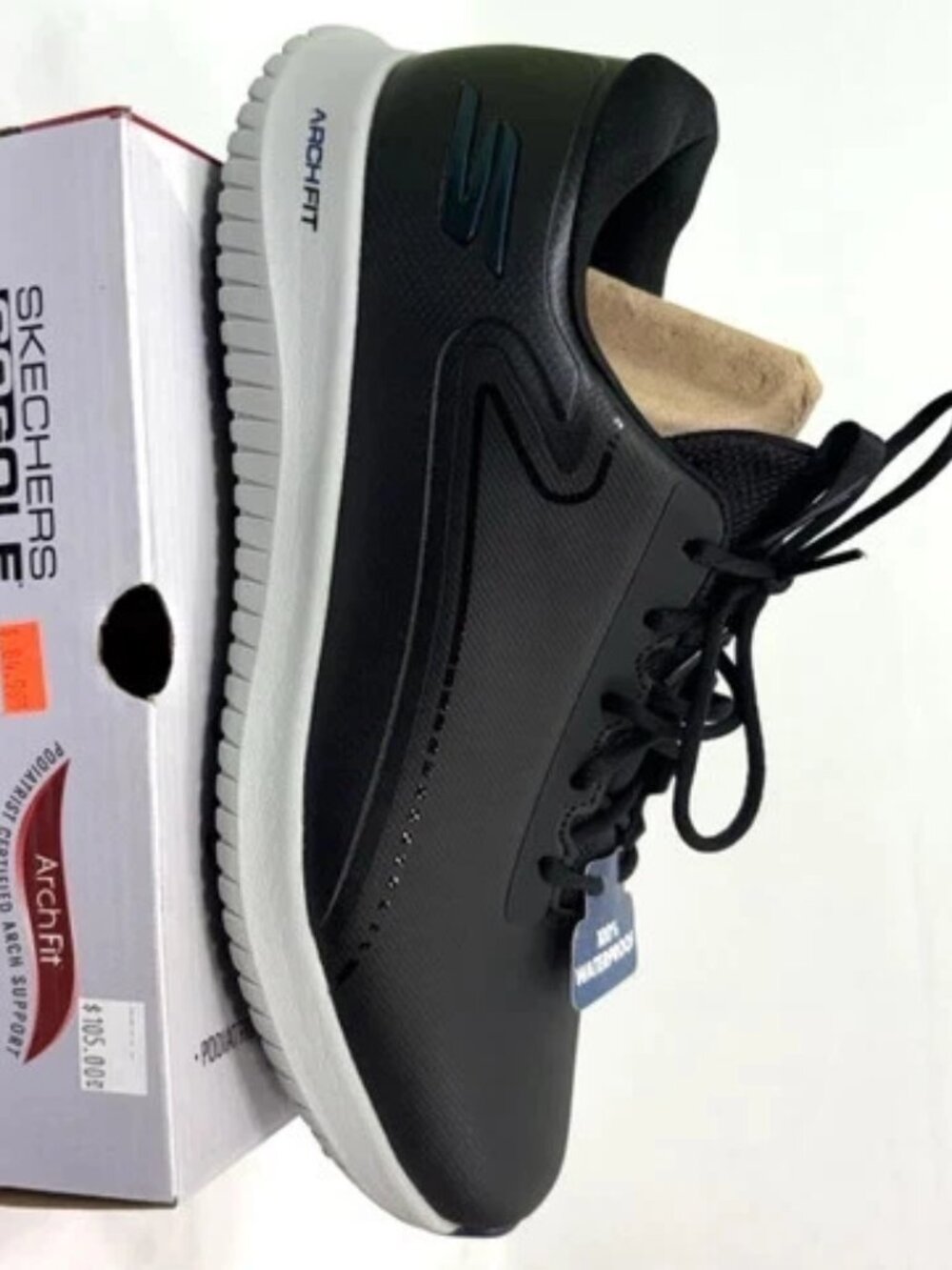 Skechers GO GOLF MAX 3 Arch Fit Shoe Men 10W Black/Gray Waterproof Spikeless